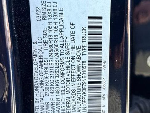 Used 2022 Honda Ridgeline RTL-E image 11