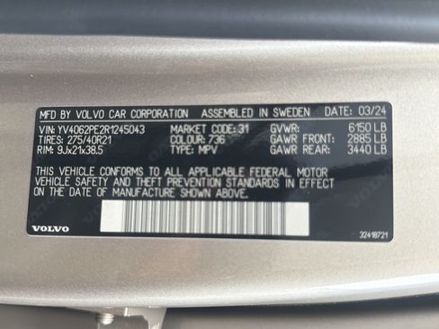 Certified 2024 Volvo XC90 B6 Plus w/ Protection Package Premier AWD/4WD image 37