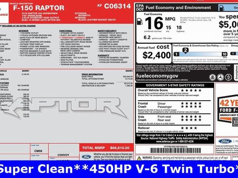 Used 2019 Ford F150 Raptor w/ Equipment Group 801A Mid image 5