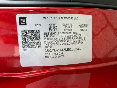 Used 2021 Chevrolet Corvette Stingray Preferred Cpe w/ Z51 Performance Package image 54