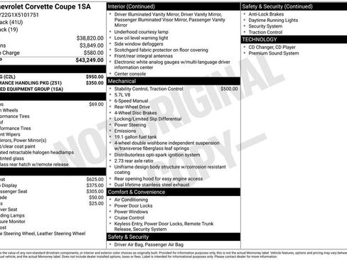 Used 1999 Chevrolet Corvette Coupe w/ Roof Pkg RWD image 3