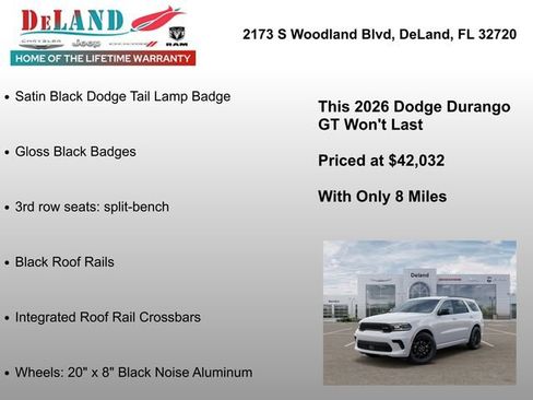 New 2026 Dodge Durango GT w/ Blacktop Package RWD image 18