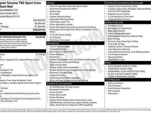 Used 2024 Toyota Tacoma TRD Sport w/ TRD Sport Upgrade Package AWD/4WD image 13