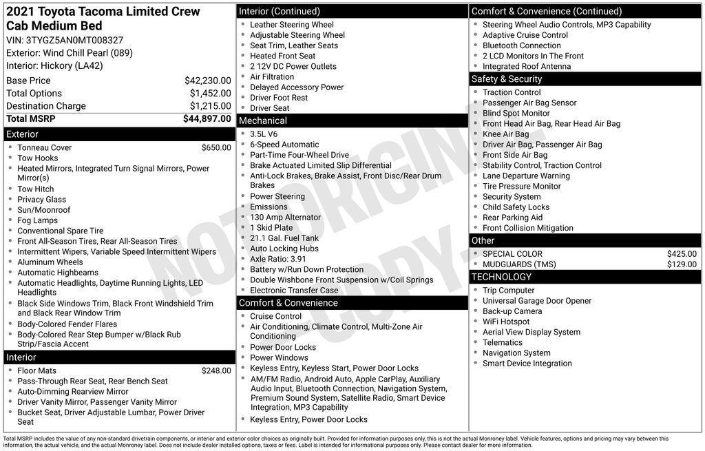 Certified 2021 Toyota Tacoma Limited AWD/4WD image 29