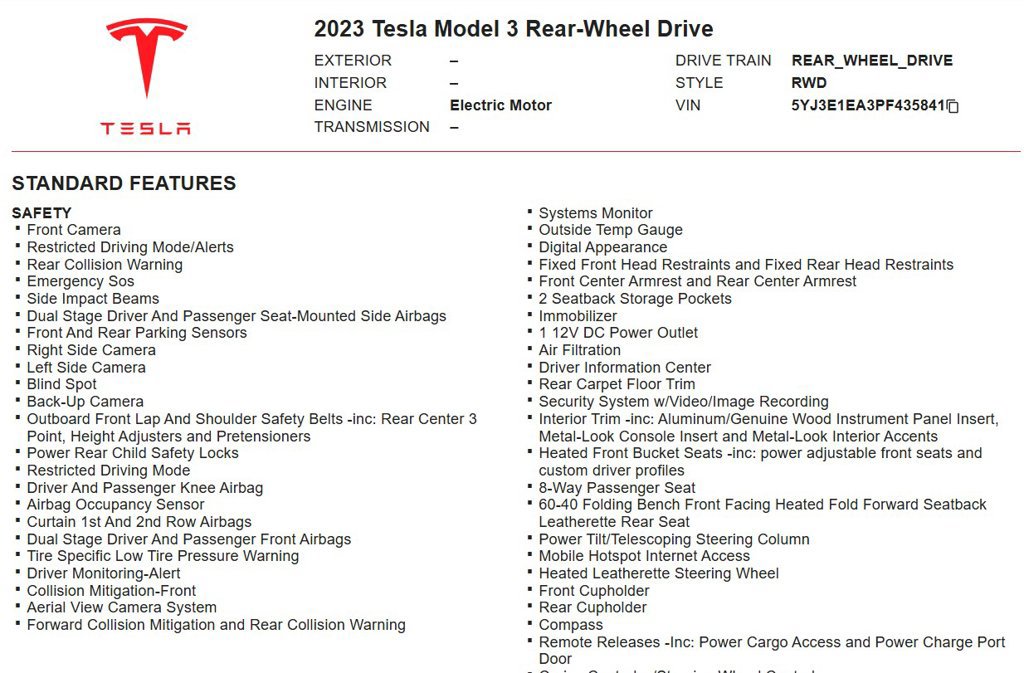 Used 2023 Tesla Model 3 Standard Range RWD image 21