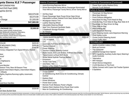 Used 2022 Toyota Sienna XLE w/ XLE Plus Package AWD/4WD image 10
