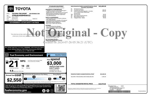 Used 2024 Toyota Tacoma TRD Sport AWD/4WD image 3