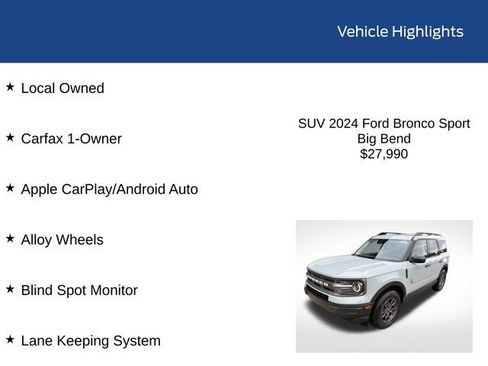 Used 2024 Ford Bronco Sport Big Bend AWD/4WD image 2