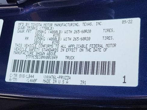 Used 2022 Toyota Tundra 1794 Edition w/ Advanced Package image 32