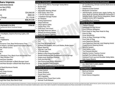 Used 2025 Subaru Impreza 2.0i w/ Popular Package #1A image 8