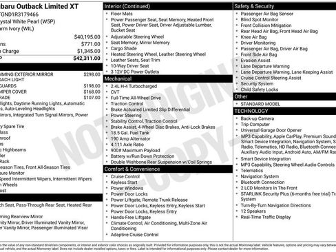 Certified 2024 Subaru Outback Limited XT AWD/4WD image 18