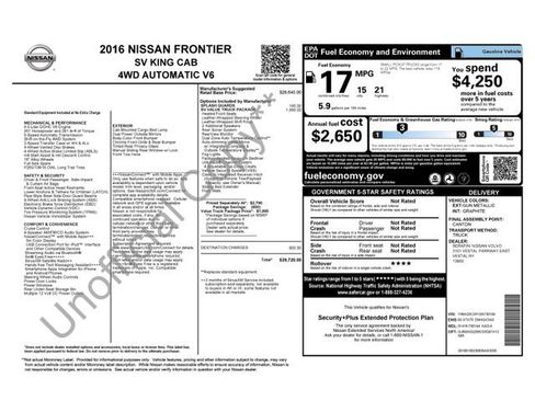 Used 2016 Nissan Frontier SV w/ SV Value Truck Package AWD/4WD image 18