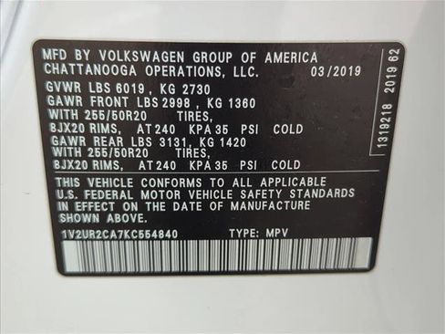 Used 2019 Volkswagen Atlas SE AWD/4WD image 24