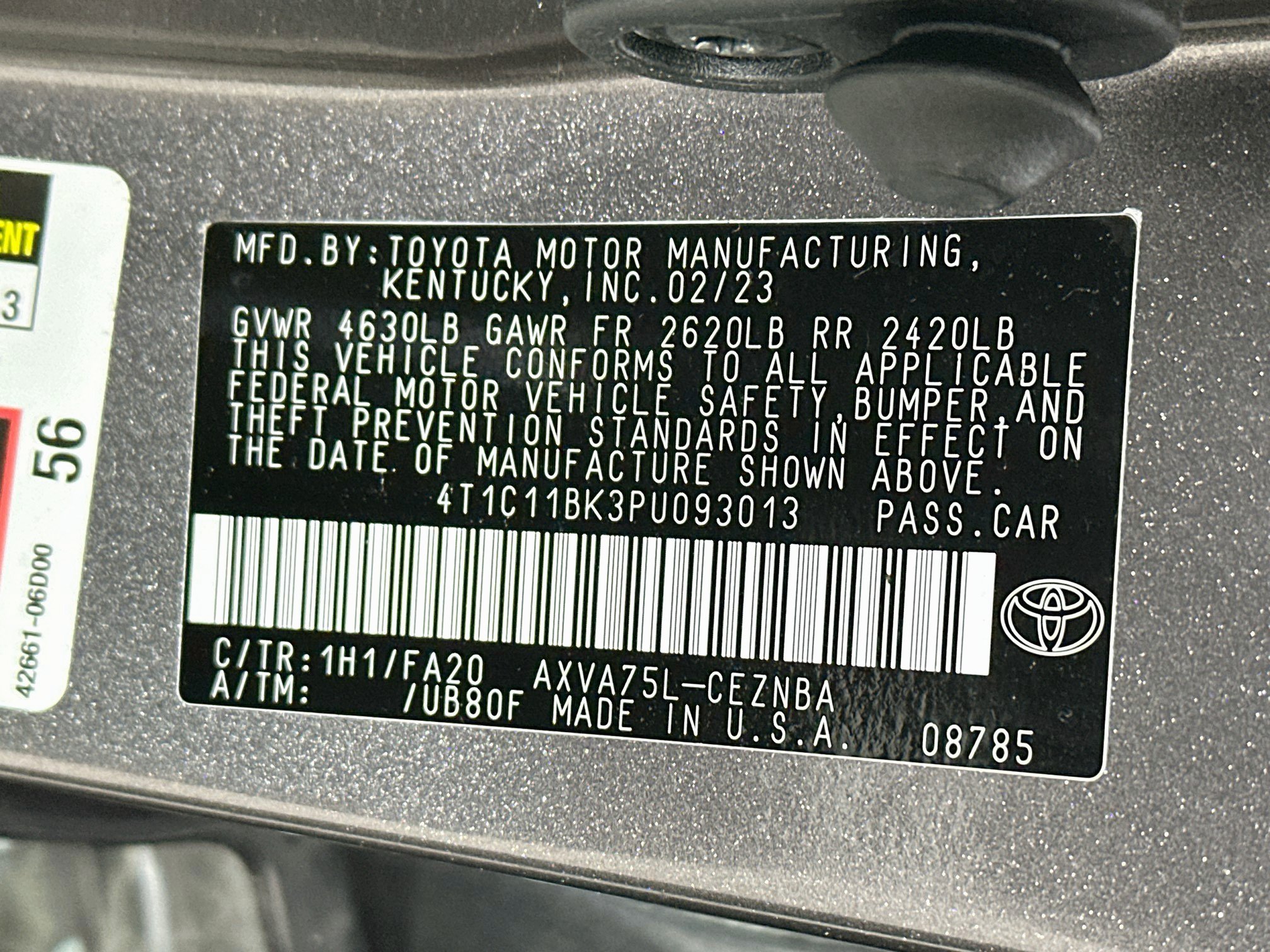 Certified 2023 Toyota Camry LE AWD/4WD image 29