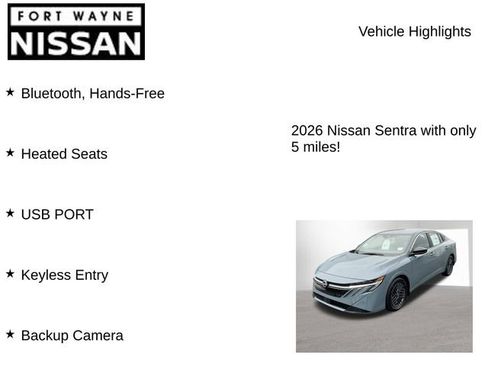 New 2026 Nissan Sentra SV w/ SV Convenience Package FWD image 8