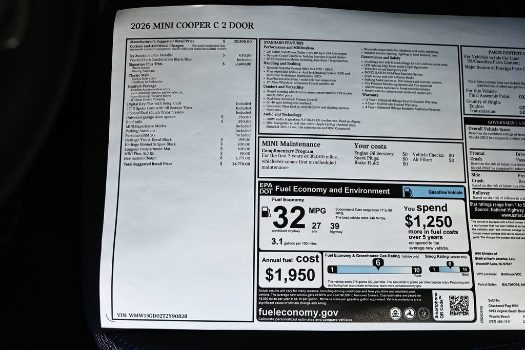 New 2026 MINI Cooper 2-Door Hardtop FWD image 25