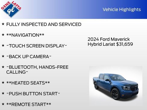Certified 2024 Ford Maverick Lariat w/ Black Appearance Package FWD image 35