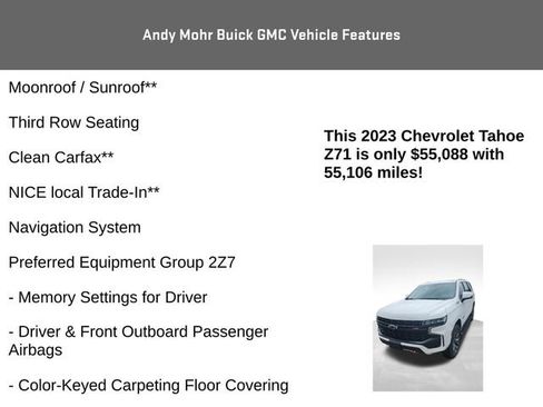 Used 2023 Chevrolet Tahoe Z71 w/ Luxury Package image 4