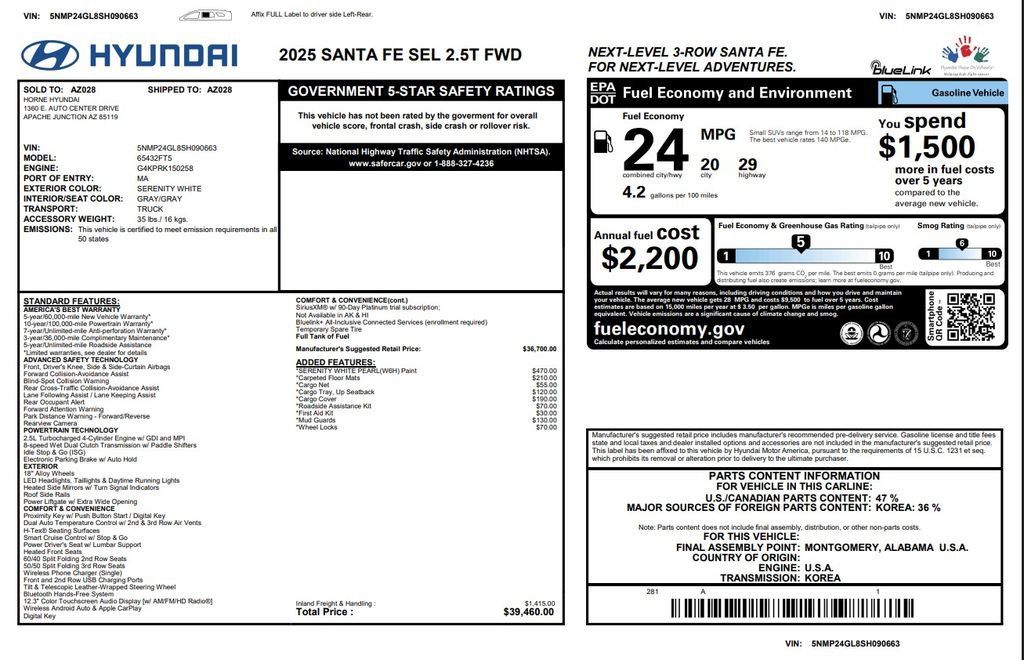 Used 2025 Hyundai Santa Fe SEL FWD image 3