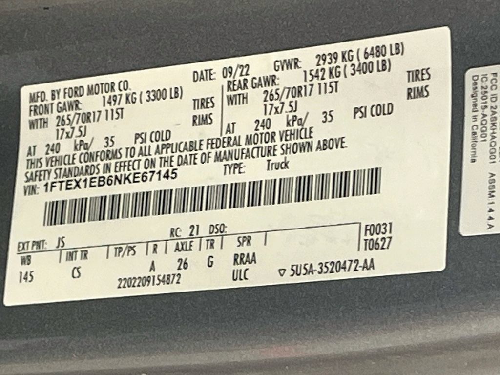 Used 2022 Ford F150 XL w/ Equipment Group 101A High AWD/4WD image 29