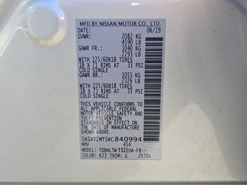 Used 2019 Nissan Rogue SV w/ Sun & Sound Touring Package image 37