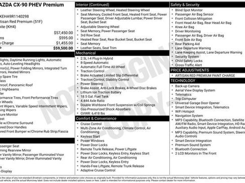 Used 2024 MAZDA CX-90 Plug-In Hybrid w/ Premium Plus image 8