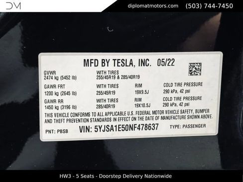 Used 2022 Tesla Model S AWD/4WD image 46