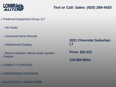 Used 2021 Chevrolet Suburban LT AWD/4WD image 8