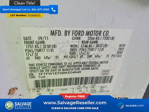 Used 2011 Ford F150 XL w/ XL Plus Pkg image 16