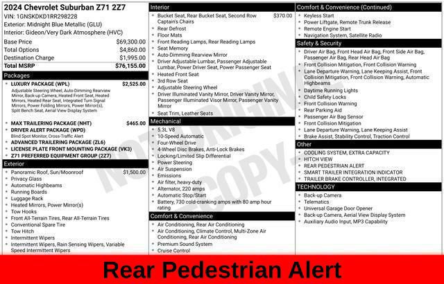 Used 2024 Chevrolet Suburban Z71 w/ Luxury Package AWD/4WD image 57