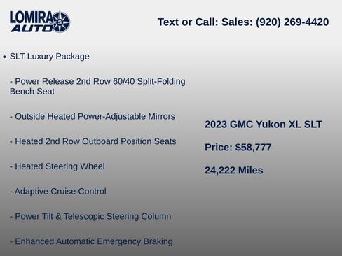 Used 2023 GMC Yukon XL SLT w/ SLT Luxury Package AWD/4WD image 8