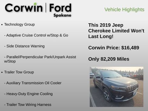 Used 2019 Jeep Cherokee Limited w/ Technology Group AWD/4WD image 12