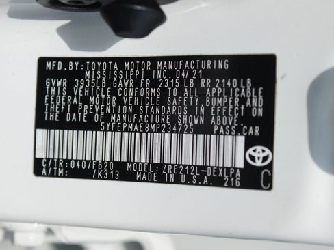 Used 2021 Toyota Corolla LE w/ Carpet Mat Package (TMS) FWD image 23