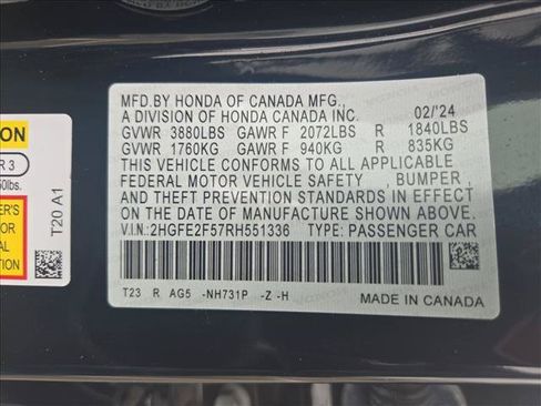Certified 2024 Honda Civic Sport image 23