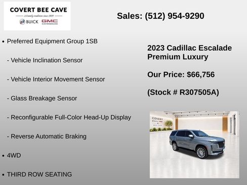 Used 2023 Cadillac Escalade Premium Luxury w/ LPO, Floor Liner Package AWD/4WD image 19
