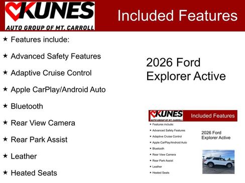 New 2026 Ford Explorer Active w/ Active Comfort Package AWD/4WD image 3