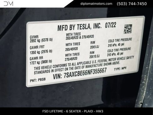 Used 2022 Tesla Model X Plaid AWD/4WD image 46