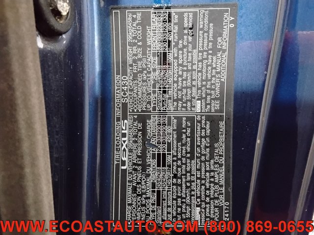 Used 2002 Lexus SC 430 Convertible RWD image 16