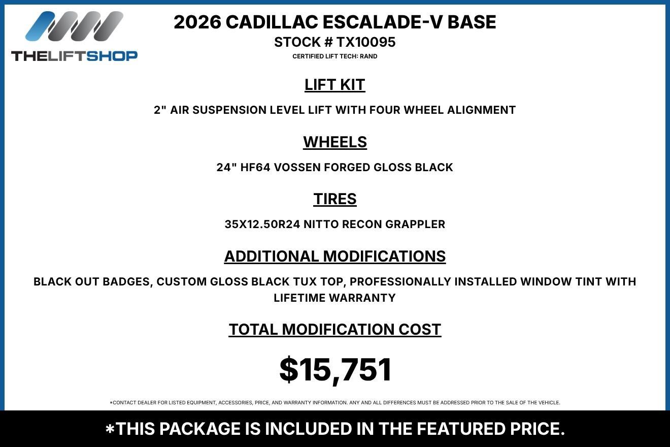 Used 2026 Cadillac Escalade V w/ LPO, Floor Liner Package AWD/4WD image 2