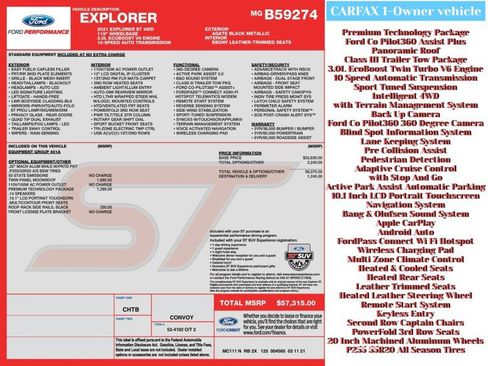 Used 2021 Ford Explorer ST w/ Equipment Group 401A image 2