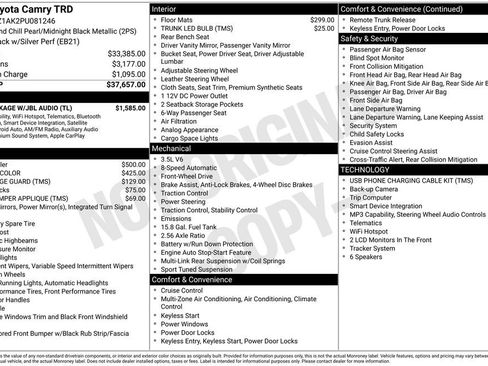 Used 2023 Toyota Camry TRD w/ TRD Package w/JBL Audio FWD image 28