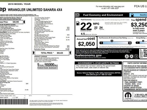 Used 2019 Jeep Wrangler Unlimited Sahara AWD/4WD image 4