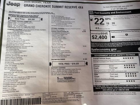 New 2025 Jeep Grand Cherokee Summit image 38