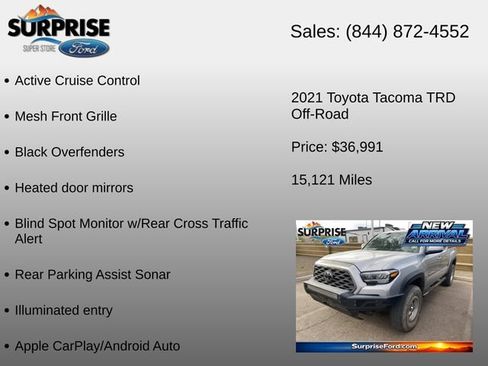Used 2021 Toyota Tacoma TRD Off-Road w/ Technology Package RWD image 16