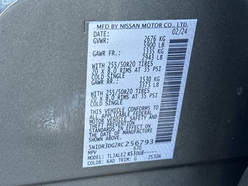 Certified 2024 Nissan Pathfinder Platinum w/ Cargo Package FWD image 43