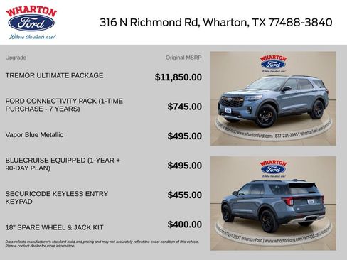 New 2026 Ford Explorer Tremor w/ Tremor Ultimate Package AWD/4WD image 2