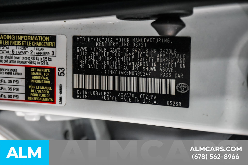 Used 2021 Toyota Camry XSE w/ Navigation Package FWD image 44