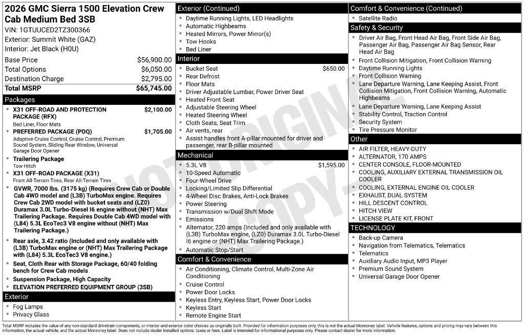 New 2026 GMC Sierra 1500 Elevation AWD/4WD image 29