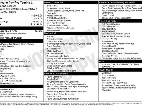 Used 2018 Chrysler Pacifica Touring-L w/ Tire & Wheel Group image 14