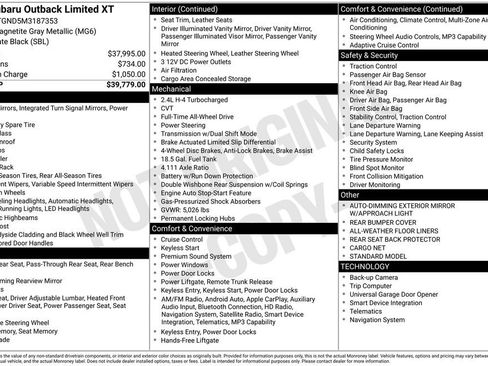 Used 2021 Subaru Outback Limited XT image 9